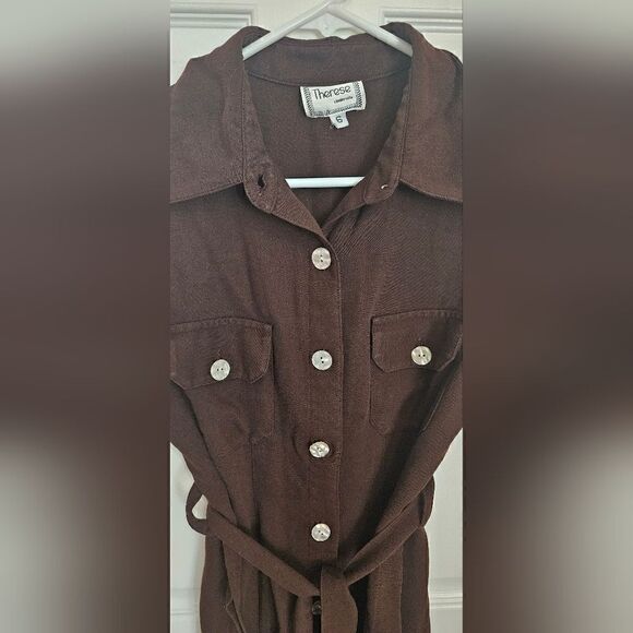 Therese Cinderella Women Sleeveless Brown Button Down Vest Top Size 6/ Small - Picture 5 of 6